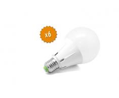 Pack 6x Bombilla LED Unotec E27 10W Blanco cálido 49.0041