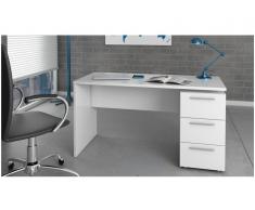 Mesa escritorio color blanco con 3 cajones