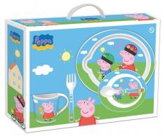Set Peppa Pig 5 pzs (Plato + Cuenco + Taza + Cubiertos)