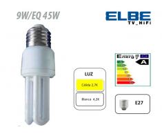 Bombilla ELBE 3U E-27 45W Bajo Consumo 9W