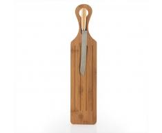 Bigbuy Tabla y Cuchillo para Cortar Pan de Bambú