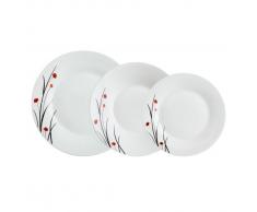 Vajilla de Porcelana 18 piezas Quid Liz Flor roja