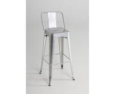 Kit Closet Taburete Alto Metal Con Respaldo Plata 19023