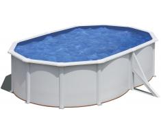 Gre Piscina ovalada acero blanco