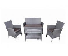 Conjunto JardÃn Tahità Metal (1 mesa + 1 sofa + 2 sillones)