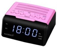 RADIO RELOJ SUNSTECH FRD35UPK ROSA ENT. AURICULAR USB CARGA