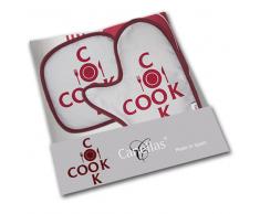 Conjunto delantal + manopla + agarrador Cook Gris