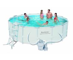 Bestway Piscina Oval de chapa Reforzada hydrium con depuradora de arena