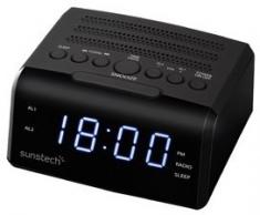 RADIO RELOJ SUNSTECH FRD35UBK NEGRO ENT. AURICULAR USB CARGA