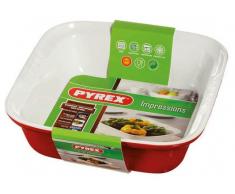 Pyrex Fuente cuadrada 24x24 cm rojo/blanco Impressions
