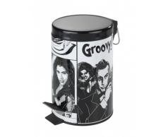 Wenko Cubo de pedal 3 lts. Groovy Acero decorado 17x25 cm