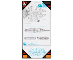 Poster de vidrio Star Wars Halcon Milenario Planos EP7 25 x 50 cm