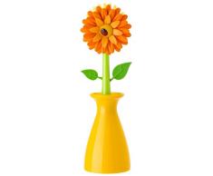 VIGAR Cepillo Lavaplatos Flower Power Con Jarron Naranja