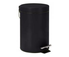 Wenko Cubo de pedal 3 lts. Negro Acero pintado 17x25 cm