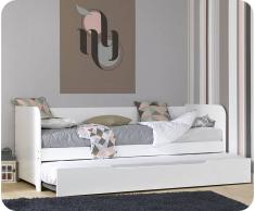 Pack Sofá Cama Nido BALI 80x200cm + Colchones. Blanco