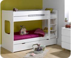 Litera SPARK+Cama Nido Blanca, Blanca. 90x200cm