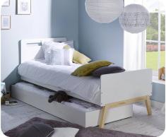 Cama nido juvenil 90x200cm. SUEÑO Blanca/Madera