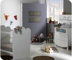 Blanco Mini dormitorio LINEA Blanco Cuna barrotes. Colchón incluido