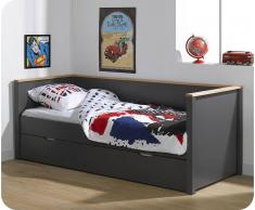 Pack Sofá Cama Nido NOVA 80x200cm + Colchones. Gris Antracita