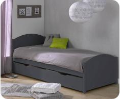 Pack Cama Nido Pacôme 90x200cm Gris Antracita + 2 Colchones