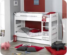 Litera MILO + Cama Nido supletoria, Blanca 90x190cm