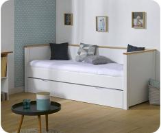 Sofá Cama Nido 80x200cm NOVA. Blanco/Haya
