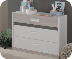 Cómoda juvenil Leo Blanca y Madera