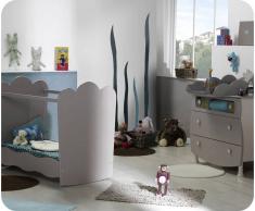 Mini dormitorio LINEA Lino Arena Cuna Plexi + Colchón