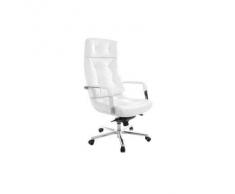 Blanco Silla de oficina cuero blanco ADAGIO - Miliboo