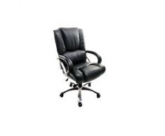 Silla de oficina de piel de color negro Titus - Miliboo