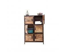 Armario madera maciza y metal industrial INDUSTRIA - Miliboo