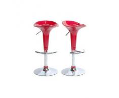 Lote de 2 taburetes de bar GALAXY color rojo - Miliboo