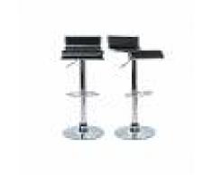 Lote de 2 taburetes de bar WAVES color negro - Miliboo