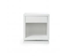 Mesita de noche diseño giratorio blanco brillante MAX - Miliboo