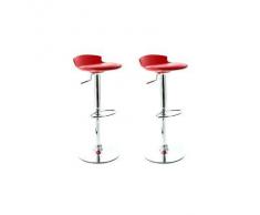 Lote de 2 taburetes de bar diseño rojo NOVA - Miliboo