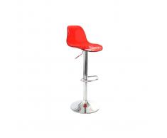 Taburete de bar de diseño rojo transparente GALILEO - Miliboo