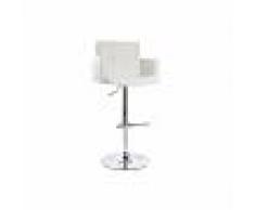 Taburete de bar diseño PU blanco BLAKE - Miliboo