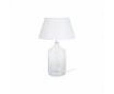 Lámpara de mesa diseño cristal y blanco TRAVEL - Miliboo