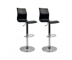 Taburete de bar lounge SURF ALTO color negro (lote de dos) - Miliboo