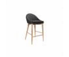 Taburete de bar diseño madera y polyester gris antracita DALIA - Miliboo