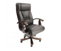 Silla de oficina MONALISA color negro y de cuero - Miliboo