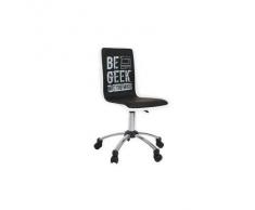 Sillón de escritorio negro y blanco GEEK - Miliboo