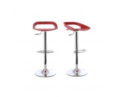 Lote de 2 taburetes de bar diseño rojo PHENIX - Miliboo
