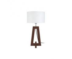 Lámpara de mesa diseño base oscura wengé MANON - Miliboo