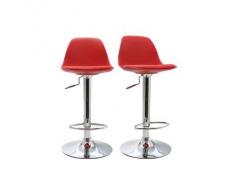 Lote de 2 taburetes de bar diseño rojos STEEVY - Miliboo