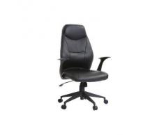 Silla de oficina diseño cuero negro DARIO - Miliboo