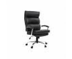 Silla de oficina diseño cuero negro TILIO - Miliboo