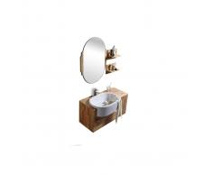 Mueble de baño: lavabo, mueble, estantería y espejo NIVAN - Miliboo