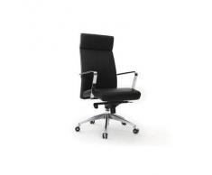 Silla de oficina cuero negro GIOVANNI - Miliboo