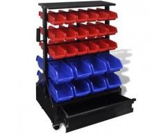 VidaXL Organizador de herramientas para pared Azul/ Rojo